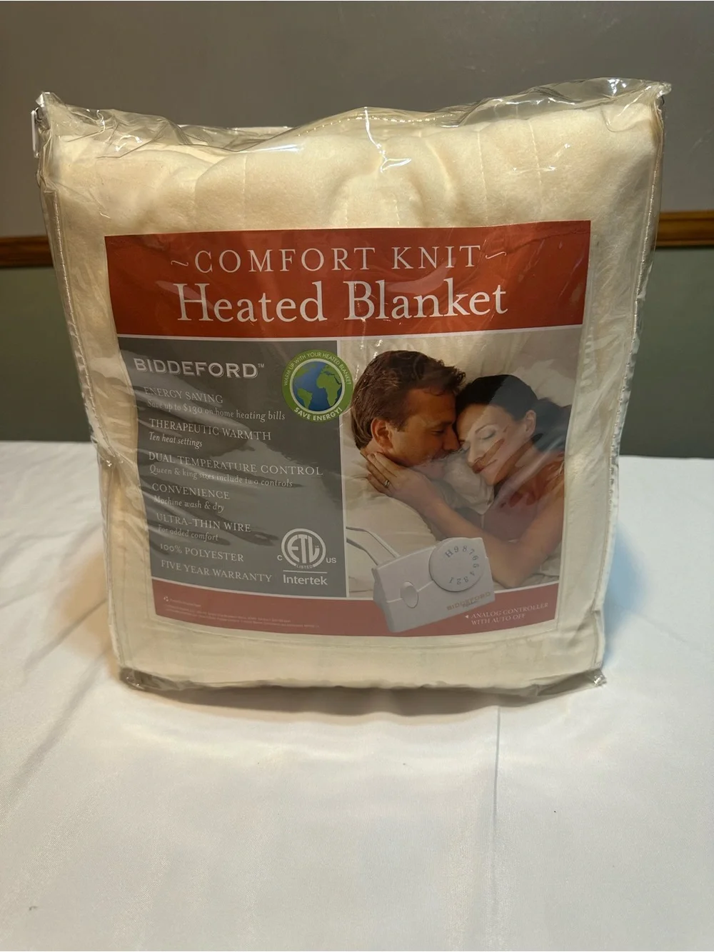 Biddeford Comfort Queen Heated Blanket - Cream